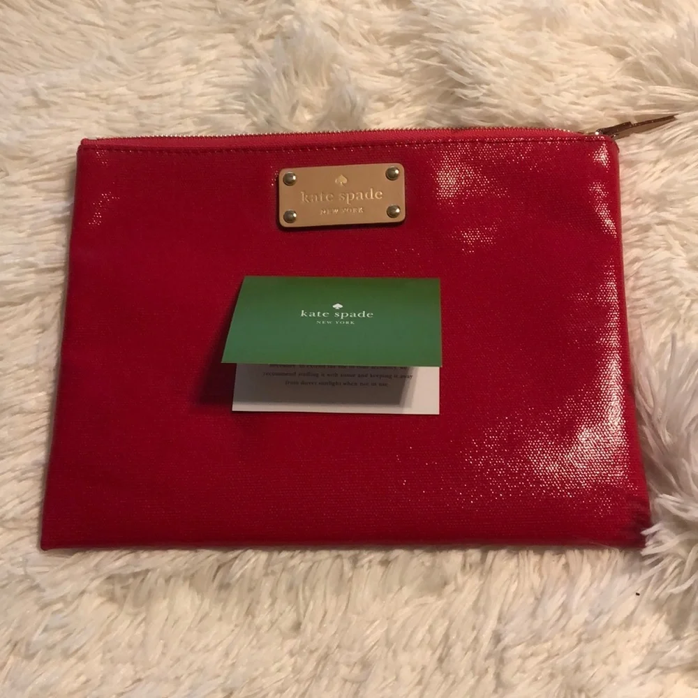 Kate Spade ♠️ hot pink clutch pouch bag NWT